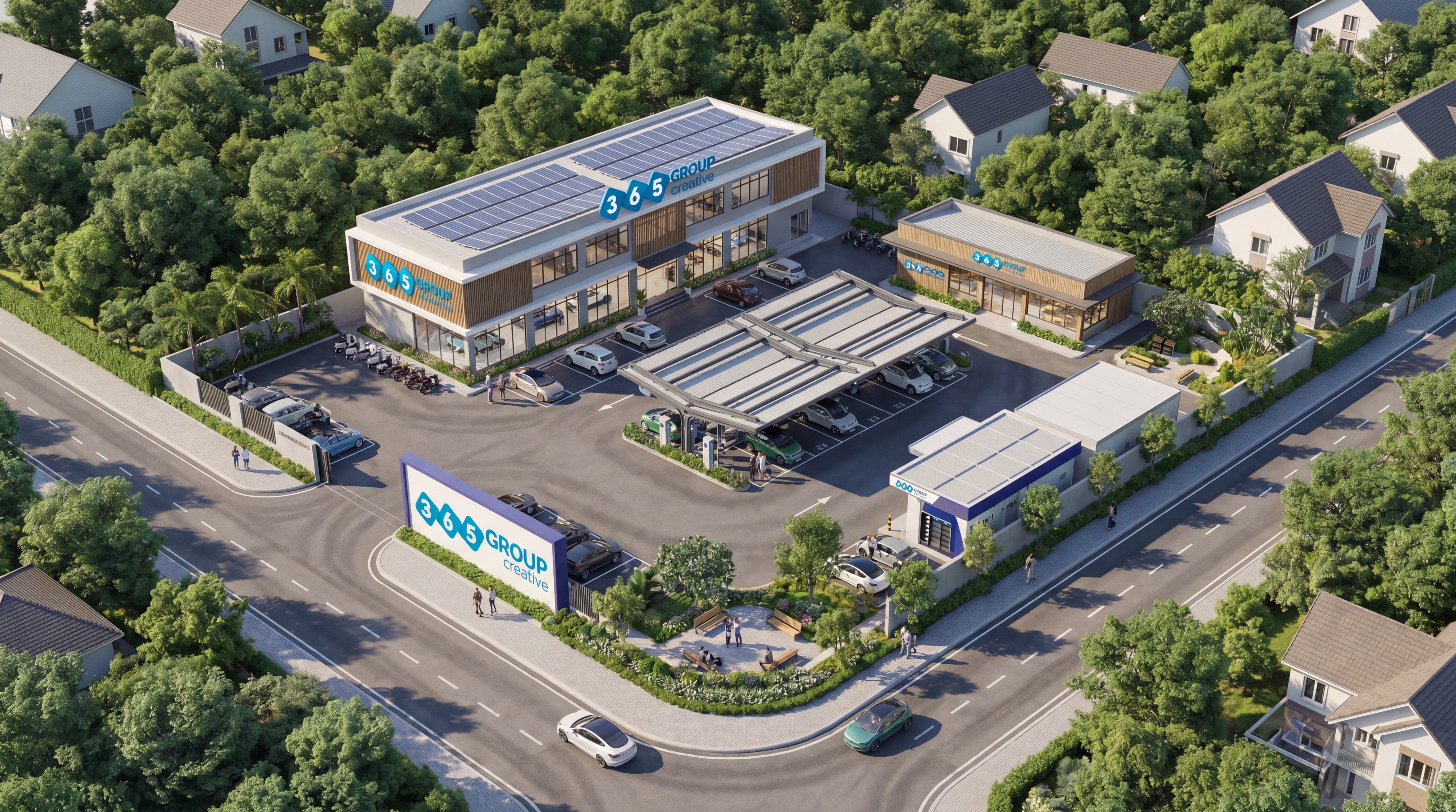 365 Restop — Điểm dừng chân tích hợp sạc EV + F&B + retail